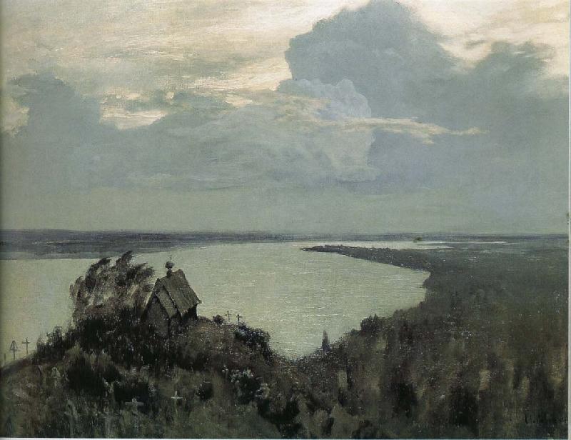 Levitan, Isaak Over the cemetery oil painting image